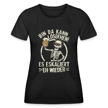 Costume de squelette de carnaval de carnaval - T-shirt sport Femme - noir - Devant - AI Model Female 172 light (172cm)