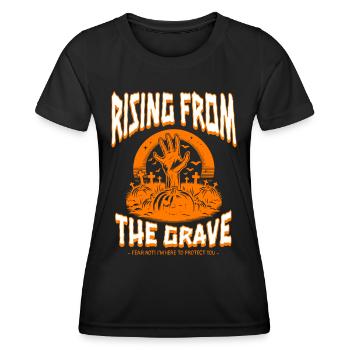 Rising from the Grave - Scary Halloween Design - Frauen Funktions-T-Shirt - Schwarz - Vorne - AI Model Female 172 light (172cm)