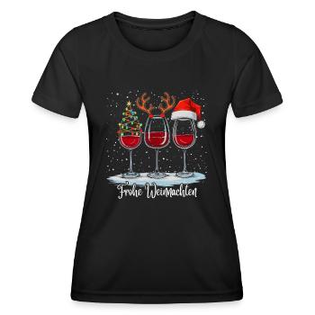 Funny Christmas Outfit Women Merry Christmas - Women's Functional T-Shirt - black - Front - AI Model Female 172 light (172cm)