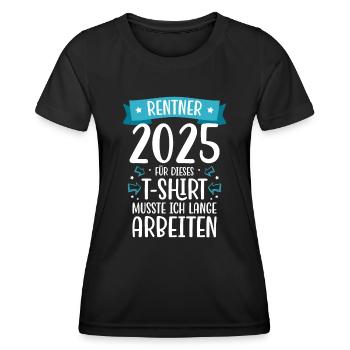 Gift Pension Pension Man Woman Pensioner 2025 - Women's Functional T-Shirt - black - Front - AI Model Female 172 light (172cm)