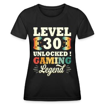 Legende Level 30 Jubiläum Gamer 30 Jahre - Frauen Funktions-T-Shirt - Schwarz - Vorne - AI Model Female 172 light (172cm)