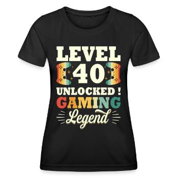 Level 40 Anniversary Gamer 40 Years - Women's Functional T-Shirt - black - Front - AI Model Female 172 light (172cm)