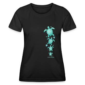 Meeresschildkröten mit Spruch - Frauen Funktions-T-Shirt - Schwarz - Vorne - AI Model Female 172 light (172cm)