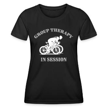 Radfahren Rad fahren Radfahrer Radfahrerin - Frauen Funktions-T-Shirt - Schwarz - Vorne - AI Model Female 172 light (172cm)