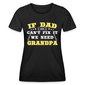 Grand-père Artisan Papa DIY Dictons drôles - T-shirt sport Femme - noir - Devant - AI Model Female 172 light (172cm)