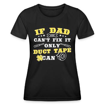 Ruban adhésif ruban adhésif Papa bricolage amateur - T-shirt sport Femme - noir - Devant - AI Model Female 172 light (172cm)