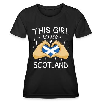 Écosse Drapeau écossais Alba GB Royaume-Uni - T-shirt sport Femme - noir - Devant - AI Model Female 172 light (172cm)