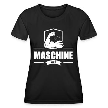 Maschine White - Frauen Funktions-T-Shirt - Schwarz - Vorne - AI Model Female 172 light (172cm)