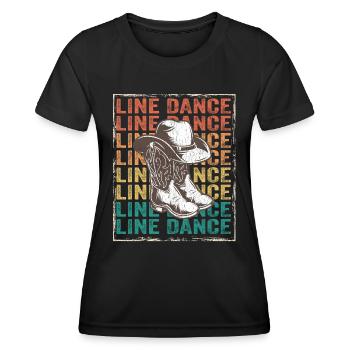 Line Dancing - Line Dance - Women's Functional T-Shirt - black - Front - AI Model Female 172 light (172cm)