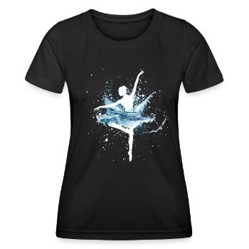 Ballerine avec une jupe d’eau - T-shirt sport Femme - noir - Devant - AI Model Female 172 light (172cm)