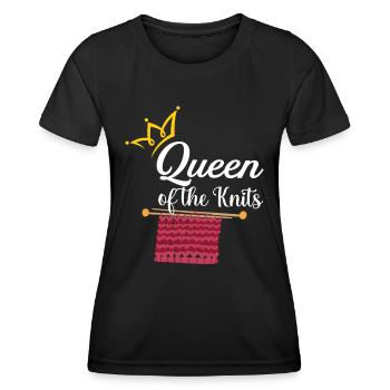 Strickkönigin der Knits - Frauen Funktions-T-Shirt - Schwarz - Vorne - AI Model Female 172 light (172cm)