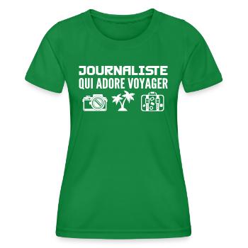 Voyageurs & Journalistes : Passion & Découverte - T-shirt sport Femme - vert - Devant - AI Model Female 172 dark (172cm)