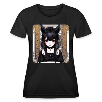 Mystérieuse fille gothique cool - T-shirt sport Femme - noir - Devant - AI Model Female 172 light (172cm)