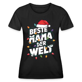 Beste Mama der Welt. Für Mama zu Weihnachten - Frauen Funktions-T-Shirt - Schwarz - Vorne - AI Model Female 172 light (172cm)