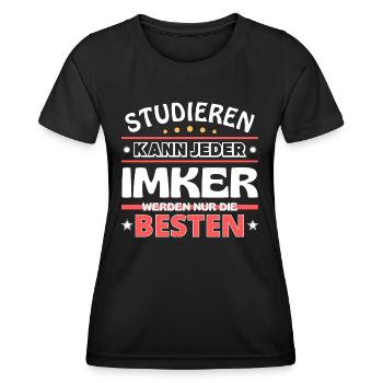 Nur die Besten werden Imker - Frauen Funktions-T-Shirt - Schwarz - Vorne - AI Model Female 172 light (172cm)