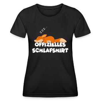 Schlafshirt Fuchs Verschlafen Morgenmuffel Chillen - Frauen Funktions-T-Shirt - Schwarz - Vorne - AI Model Female 172 light (172cm)