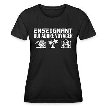 Reisende & Lehrer: Leidenschaft & Entdeckung - Frauen Funktions-T-Shirt - Schwarz - Vorne - AI Model Female 172 light (172cm)
