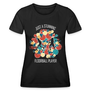 Floorball Unihockey Feldhockey Hallenhockey - Frauen Funktions-T-Shirt - Schwarz - Vorne - AI Model Female 172 light (172cm)