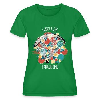Paragliding Gleitschirm Paragleiter Paraglider - Women's Functional T-Shirt - kelly green - Front - AI Model Female 172 dark (172cm)