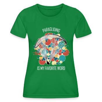 Paragliding Gleitschirm Paragleiter Paraglider - Women's Functional T-Shirt - kelly green - Front - AI Model Female 172 dark (172cm)