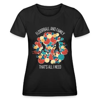 Floorball Unihockey Feldhockey Hallenhockey - Frauen Funktions-T-Shirt - Schwarz - Vorne - AI Model Female 172 light (172cm)