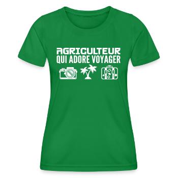 Voyageurs & Agriculteurs : Passion & Découverte - T-shirt sport Femme - vert - Devant - AI Model Female 172 dark (172cm)