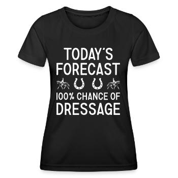 Rider Today's Forecast Dressage - Women's Functional T-Shirt - black - Front - AI Model Female 172 light (172cm)
