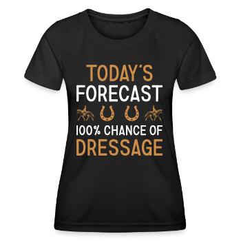 Rider Today's Forecast Dressage - Women's Functional T-Shirt - black - Front - AI Model Female 172 light (172cm)