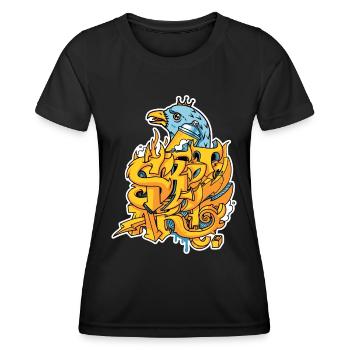street art Graffiti avec un aigle et la couronne - T-shirt sport Femme - noir - Devant - AI Model Female 172 light (172cm)