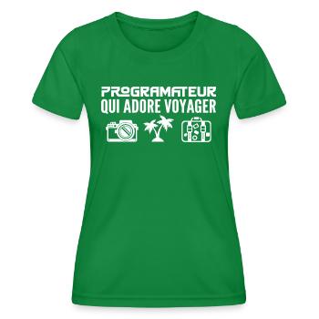 Reisende & Programmierer: Leidenschaft & Entdeckung - Frauen Funktions-T-Shirt - Kelly Green - Vorne - AI Model Female 172 dark (172cm)