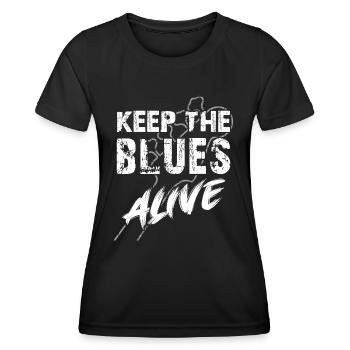 Le blues est vivant Gardez le blues vivant - T-shirt sport Femme - noir - Devant - AI Model Female 172 light (172cm)