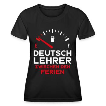 LUSTIG DEUTSCHLEHRER SCHULE FERIEN LEHRER - Frauen Funktions-T-Shirt - Schwarz - Vorne - AI Model Female 172 light (172cm)