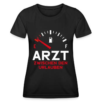 ARZT ZWISCHEN DEN URLAUBEN HAUSARZT - Frauen Funktions-T-Shirt - Schwarz - Vorne - AI Model Female 172 light (172cm)