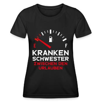 KRANKENSCHWESTER ZWISCHEN DEN URLAUBEN - Frauen Funktions-T-Shirt - Schwarz - Vorne - AI Model Female 172 light (172cm)