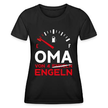 MUTTERTAG OMA VON 4 ENKELN ENGELN OMA - Frauen Funktions-T-Shirt - Schwarz - Vorne - AI Model Female 172 light (172cm)