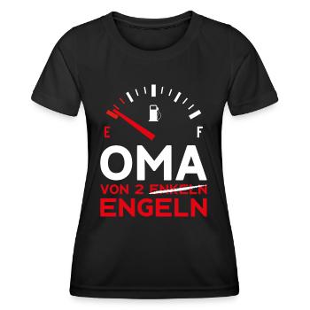 MUTTERTAG OMA VON 2 ENKELN ENGELN OMA - Frauen Funktions-T-Shirt - Schwarz - Vorne - AI Model Female 172 light (172cm)