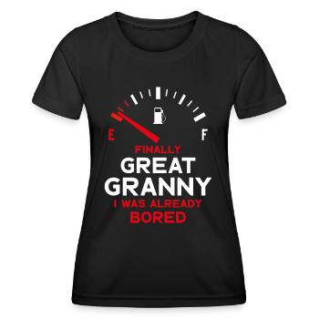 FINALLY GREAT GRANNY FINALLY GREAT-GRANDMA - Women's Functional T-Shirt - black - Front - AI Model Female 172 light (172cm)