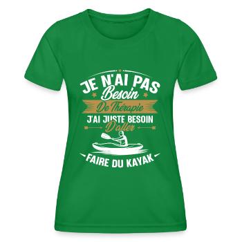 Cadeau j'ai juste besoin d'aller faire du kayak - T-shirt sport Femme - vert - Devant - AI Model Female 172 dark (172cm)