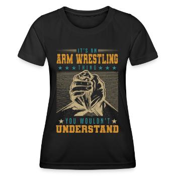 Arm wrestling - Women's Functional T-Shirt - black - Front - AI Model Female 172 light (172cm)