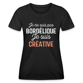Je ne suis pas bordélique je suis créative - T-shirt sport Femme - noir - Devant - AI Model Female 172 light (172cm)