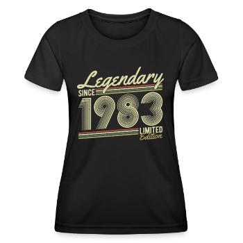 Légendaire depuis 1983 - T-shirt sport Femme - noir - Devant - AI Model Female 172 light (172cm)