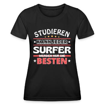 Nur die Besten werden Surfer - Frauen Funktions-T-Shirt - Schwarz - Vorne - AI Model Female 172 light (172cm)