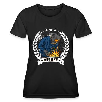 Welder outfit for proud metalworkers and - Women's Functional T-Shirt - black - Front - AI Model Female 172 light (172cm)