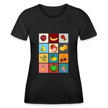 fruits - Women's Functional T-Shirt - black - Front - AI Model Female 172 light (172cm)