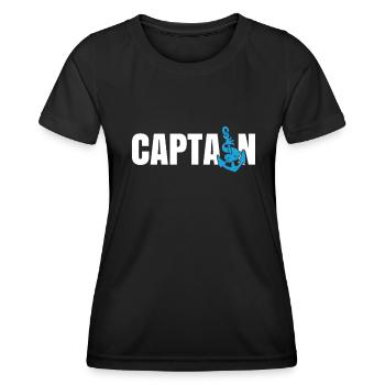 Capitaine - T-shirt sport Femme - noir - Devant - AI Model Female 172 light (172cm)