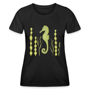 hippocampe - T-shirt sport Femme - noir - Devant - AI Model Female 172 light (172cm)