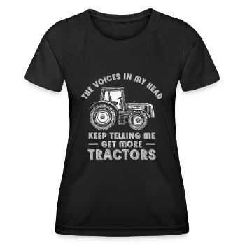 The Voices In My Head Keep Telling Me Traktor - Frauen Funktions-T-Shirt - Schwarz - Vorne - AI Model Female 172 light (172cm)