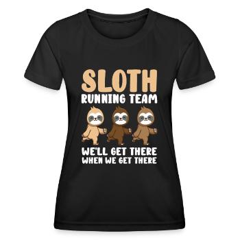Sloth Running Team We Will Get There When We Get - Women's Functional T-Shirt - black - Front - AI Model Female 172 light (172cm)