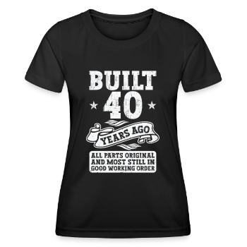 Construit il y a 40 ans Original 40th Birthday - T-shirt sport Femme - noir - Devant - AI Model Female 172 light (172cm)