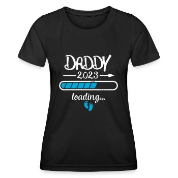 Daddy 2023 Loading Schwangerschaft Vater Geburt - Frauen Funktions-T-Shirt - Schwarz - Vorne - AI Model Female 172 light (172cm)